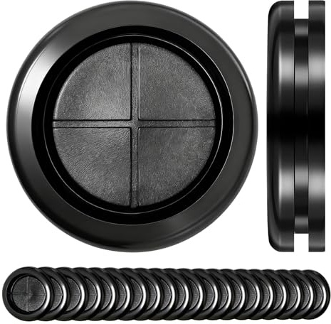 PDKKFF 20 Piezas 20mm Pasacables Arandelas de Goma, Ojales de Goma, Negros Juntas de Anillo de Alambre Eléctrico para Proteger Cables, Enchufes | Caucho Ojal redondo, pasador de cables tapones para cables de protección