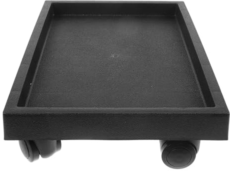 NUOBESTY Supporto per Piante con Ruote Rettangolare in Vetro Temperato Sottovaso Quadrato per Piante da Interno con Vassoio Antigoccia Base Mobile per Vasi di Fiori Facile da Spostare