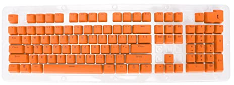 PBT Keycaps 106 Keys, Keycap Set for Mechanical Keyboard, Two Color Injection with Light Transmission, OEM Height Custom Keycaps for Gaming and Typing, Durable PBT Material (Orange)