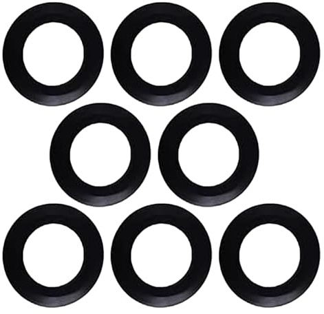 8 Pcs Sink Plug Rubber Seal, O-Rings Sink Waste Bath Seal Basket Strainer Plug Waste Rubber Washer, Kitchen Drain Sealing Universal Replacement Accessories(Black)