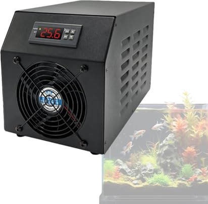 QIUNAOZI de Agua para hidroponía, 200 W, Enfriador de Agua para Acuario, máquina de enfriamiento y Calentamiento para peceras, Flujo de Agua Adecuado de 1 a 3 l/min, para Peces coldandhot