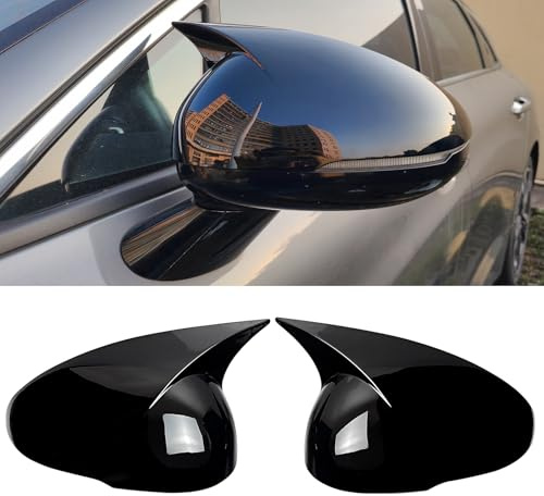 Side Rearview Mirror Caps For KIA K5 2021 2022 2023 2024 2025 2026 LH & RH Ox Horn Cover Wing Mirror Protect Decorate Covers Auto Exterior Decoration Accessories (Glossy Black)