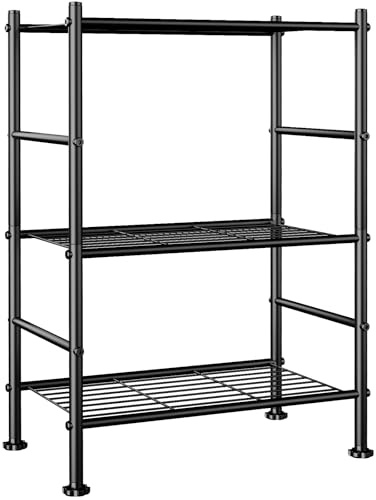 Abiglifty Shelving Unit 3-Tier Metal Shelves 76x45.7x30.5cm for Garage