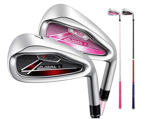 Mazza da golf per bambini, in ferro, con cuneo di sabbia, per bambini, ragazzi, ragazze, destrorsi, con asta in grafite, per sport (#7, rosa, età 6-8)