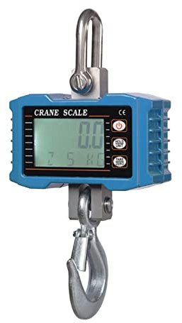 Escala colgante Báscula colgante Digital de 1000kg/ 2204lbs, báscula grúa servicio pesado portátil, gancho Industrial con retroiluminación LCD, cambio unidad/retención datos(Blauw)