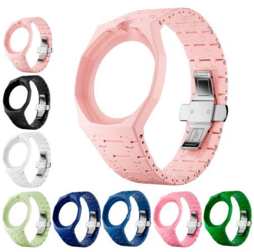 Bracelet de Boîtier en Céramique pour Swatch Royal Pop, Conversion de Montre de Poche à Montre Bracelet, Kit de Modifications en Biocéramique, Remplacement de Bracelet, à 12 Heures (Rose)