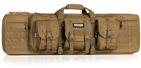 Savior Equipment American Classic Double Long Gun Bag Transportation Case w/Backpack Strap, 36 Inch Tan