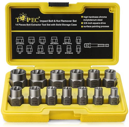 Coffret de 13 extracteur d'écrous, douille pour extracteur de Boulon endommagés, ensemble d'outils pour retirer les boulons