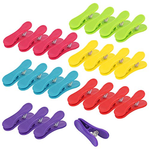 COM-FOUR® 24x Clips de scellage pour Sacs, Clips de scellage en Plastique | clips de sac pour sceller et garder au frais