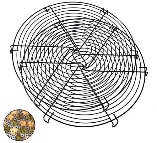 TheStriven Grille de Refroidissement Ronde 2 Pièces Support à Gâteaux en Acier Inoxydable Gâteau Ronde Grille de Refroidissement Filet Facile à Nettoyer Convient pour Le Ménage Pâtisserie Café