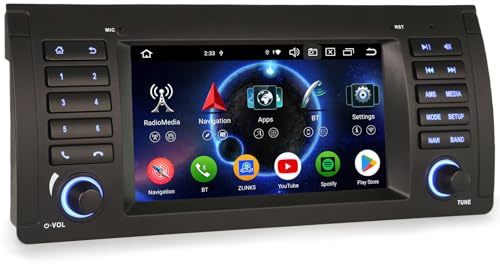 8-Kern [4G+64G] Android 14 Autoradio für BMW X5 E53 GPS-Navi Carplay Android Auto DSP Bluetooth 5.0 A2DP DVB-T2 WiFi DAB+IPS
