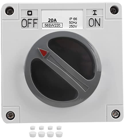 IP66 Wasserdichter Schalter 250V 2 Positionen Drehwahlschalter Staubdichter Ein Aus Schalter für den Außenbereich(2P20A)