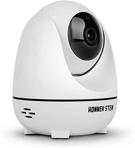 Konnek Stein Camera Dome Überwachungskameras WiFi Home Security Systems 360 Grad Überwachung HD 1080P Bewegungserkennung IR Nachtsicht App Fernbedienung Zwei Wege Audio 3 Speichermethode - Weiß