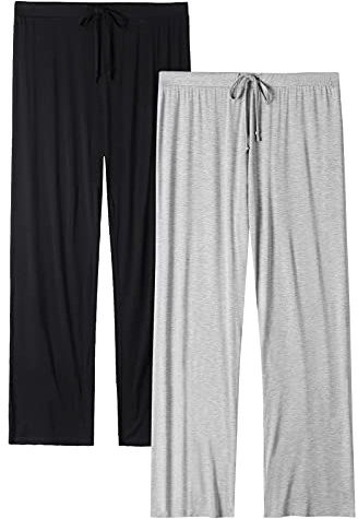 Vislivin Casual Womens Pants Soft Lounge Pants Sleep Pajama Bottoms with Pocket Black/Gray-1 M