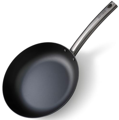 SKOTTSBERG Carbonstahl Bratpfanne - Ø 28 cm – vorgebrannt & PFAS‑frei, 2,5 mm Boden, hitze- & kratzfest - für Induktion, Gas, Ceran, Grill & Ofen