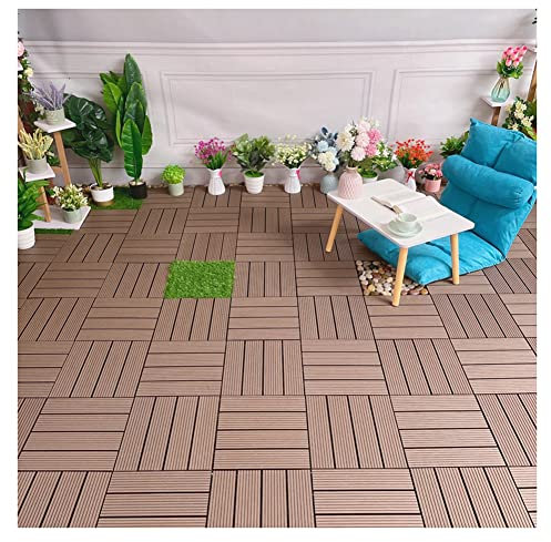 Piastrelle in legno Pavimento Decorativo Per Giunzioni In Legno Di Plastica Fai-da-te, Mattonelle Della Piattaforma Del Giardino Del Balcone Del Cortile Del Patio Esterno, Impermeabile E Durevole, 5 C