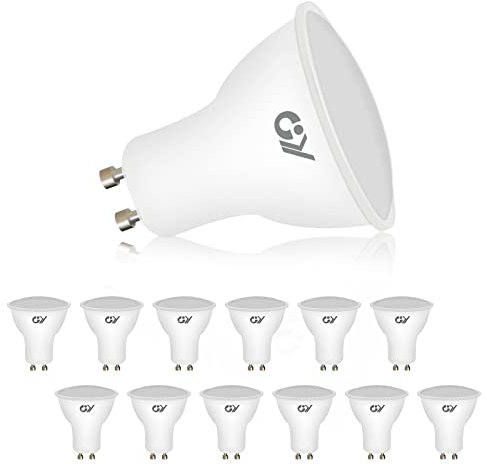 GY GU10 LED Neutralweiss Lampe,8W 4000K 800 Lumen Neutralweiß Glühbirnen,Ersetzt 80W Leuchtmittel,Abstrahlwinkel 120° Reflektorlampen Nicht Dimmbar Birnen,12 stück(1er Pack) [Energieklasse E]