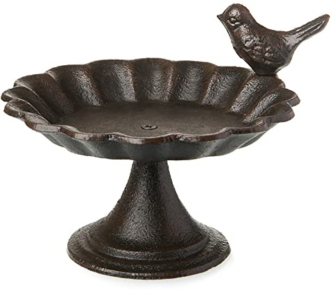 Annastore Vogeltränke aus Gusseisen im Vintage Look - 18,5 x 16 cm - Vogeltränke aus Eisen (Ø 18 cm/H 13 cm)