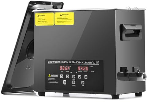 CREWORKS 6,5L Ultraschallreinigungsgerät mit Heizung 2 Reinigungsintensitätsmodi Ultraschallreiniger Entgasungsfunktion Reinigungsgeräte Reinigung Ultrasonic Cleaner Digital Timer für Brillen Schmuck