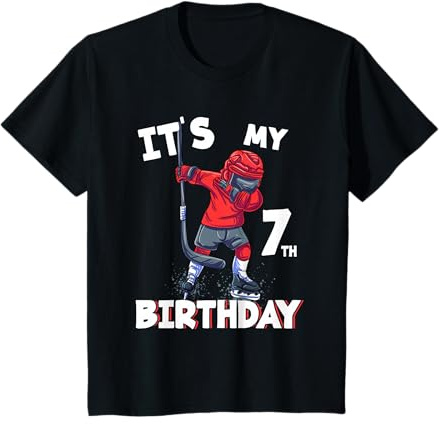 È il mio 7 ° compleanno 7 Anno vecchio Hockey su ghiaccio Compleanno Maglietta