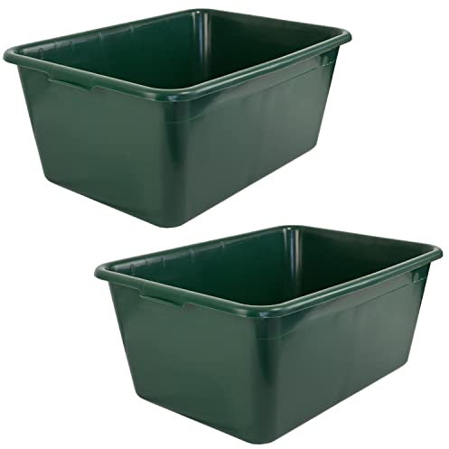 Petigi Wildwanne Futterwanne Mörtelwanne Kunststoffwanne Wassertrog Wasserbehälter 65 L Grün Lebensmittelecht Multiwanne, Anzahl:2