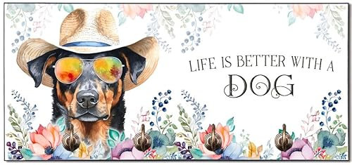 Cadouri Design-Hundegarderobe mit Beauceron - Leinenhalterung für Halsband, Leine & Geschirr - originelles Geschenk für Hundebesitzer - handgefertigt