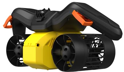 LEFEET C1 Scooter subacqueo a Doppio Motore: Durata della Batteria 60 min con Supporto per Action Camera IPX8 Impermeabile 30 m per Sport Acquatici, Piscina, Immersioni per Bambini/Adulti (Giallo)
