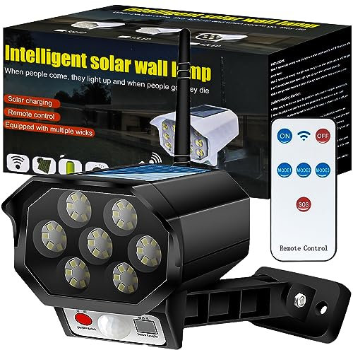 Retoo Caméra de Surveillance Factice avec Lampe Solaire LED, Fausse Caméra CCTV avec Panneau Solaire, Extérieur, Caméra de Sécurité pour Jardin Support Mural, Lampe en Forme de caméra