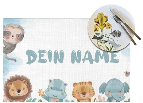 LLLGSH Personalisierte Tischsets - Tischset Kinder mit Name - Personalisierbares Tischset Bedrucken - Geschenk zum Geburtstag, Weihnachten - rutschfeste & abwischbare Unterlage, 45x30 cm
