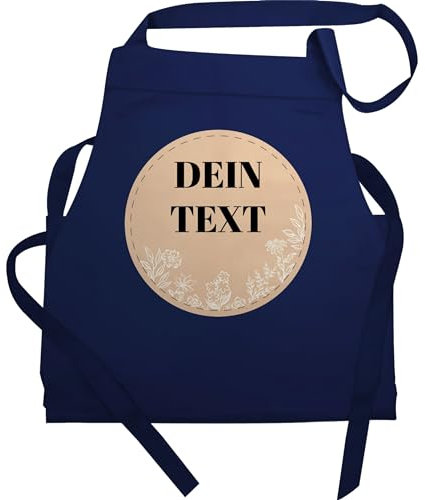 Schürze - Kochschürze - Dein Text Dein Name Wunschtext - 60x87 - Navy Blau - schuerze backschürze küche küchenschürze personalisierte koch/back küchentextilien koch lustig schürzen