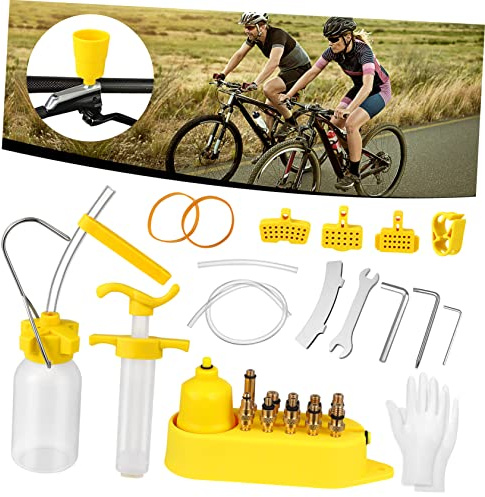 GANAZONO Brake Bleed Kit for Mountain Hydraulic Disc Brake Oil Filling Tools Mineral Oil Compatibility Includes Multi-Purpose Oiler and Connectors for Easy Installation