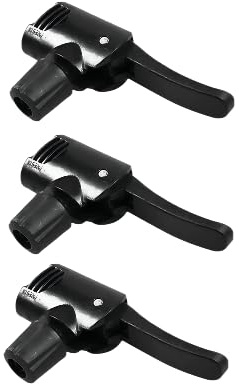 3Pcs Black Pump Adapter Valve, 3 in 1 Replacement Dual Head Air Pump Adapter Valve Bicycle Bike Cycle Tyre Tube Pump Adapter, Bike Floor Pumps, Accessories