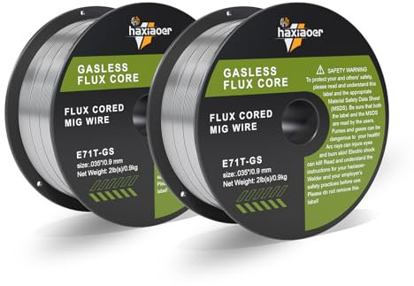 haxiaoer 0.9MM 2.0KG Flux Core Welding Wire 2 Pack,E71T-GS Gasless MIG Welding Wire Mild Steel for Reduced Splatter and Better Corrosion Resistance