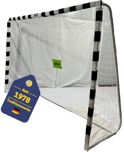 Best Sporting Fussballtor 300 x 200 x 90 cm in schwarz weiß I Fußball Tor mit weißem Netz I Fußballtor für Kinder & Erwachsene I Fussballtore für Garten inkl. Heringe & Kordeln