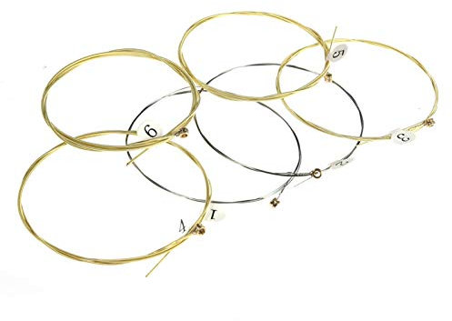 6er-Pack Gitarrensaiten Akustikgitarre Saiten Premium Bronze Ersatzsaiten für Akustik-Holzgitarren-Anfänger Gitarren Zubehör Saiten Set für Western Gitarre und Akustikgitarre