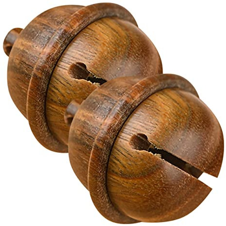 TOPBATHY 2stücke Glocke Anhänger Holz Carving Diffusorkugel Anhänger DIY Aroma Zubehör Tragbare Flasche Hängende Dekoration Für Schlafzimmer Auto Büro