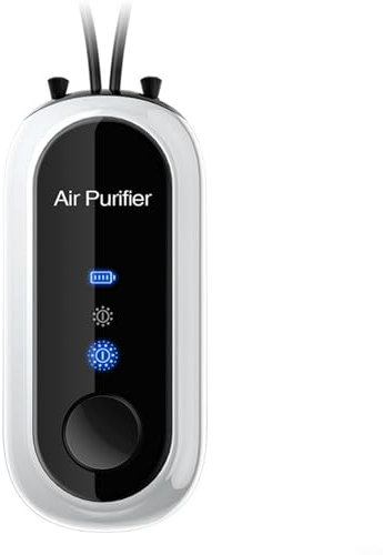Entgoinggo Air Purifiers, Portable Wearable Personal AirPurifiers, Hanging-neck Negative Ions Purify Air Machine, USB Charging Small Desktop Ions Purify Air Machine (White)
