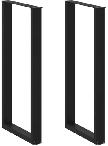 vidaXL Bartischbeine U-Form 2 STK. Schwarz 60x(110-111) cm Stahl