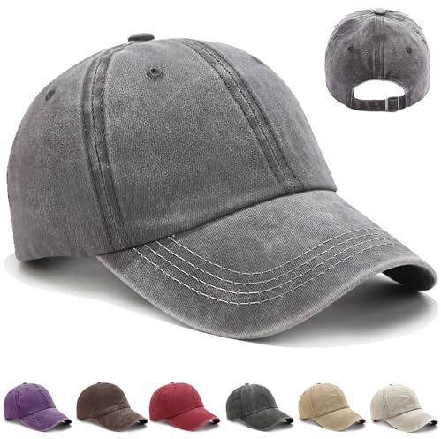CWENDANER Unisex Baseballkappe, Baseball Cap Damen Herren 100% Baumwolle, Vintage Basecap Kappe, Verstellbar Schildmütze Für Sport Reisen Drauße, Einfarbig, Einheitsgröße Baseballmütz