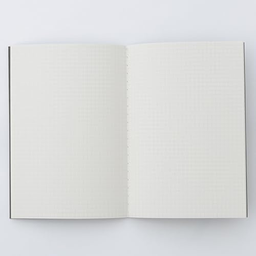 MUJI 無印良品 - Carnet A5 en papier millimétré, gris foncé, 30 feuilles, relié, papier recyclé, 148 x 210 mm (1, gris foncé)