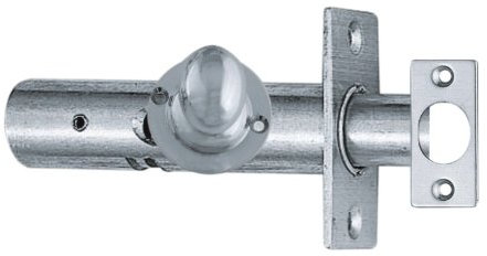 Kooples Hardware Rack Bolt Security Kit in Polished Chrome, Oval Turn Knob with 55mm Rack Bolt. Extra Security As an Additional Lock, Enhanced Protection for Doors. (Polished Brass)
