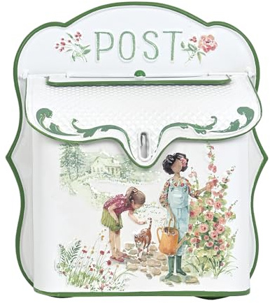 Z² BellaDecor Cassetta della posta vintage shabby vintage, in stile rustico, stile rustico, in metallo, stile antico, decorazione per esterni