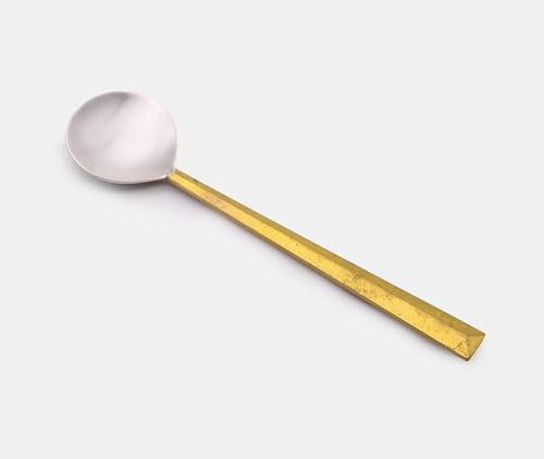 Zen Minded Futagami Ihada Cuchara Sopera De Latón - Cubiertos Japoneses Hechos A Mano, Elegante Cuchara De Comedor, Vajilla Y Utensilio De Cocina De Primera Calidad, Sopas, Postres