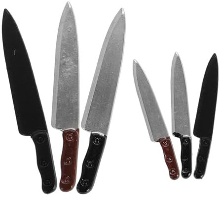 SOPOTUTU 6pièces Couteaux De Cuisine pour Maison De Poupée Mini Couteaux Accessoires De Décoration pour Maison De Poupée Modèles De Scène Miniature Ustensiles De Cuisine Miniatures