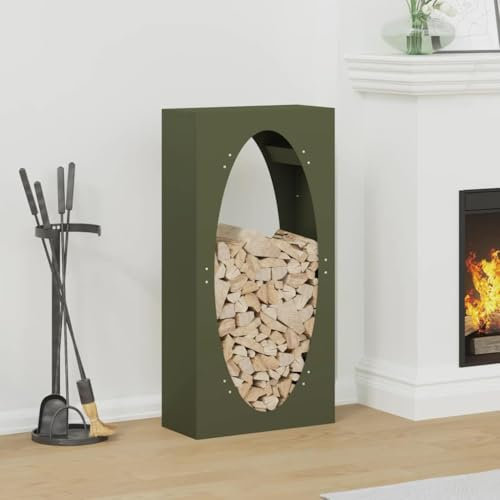 GCHDHAPB Firewood Rack Olive Green 50x23x100 cm Cold-rolled steel