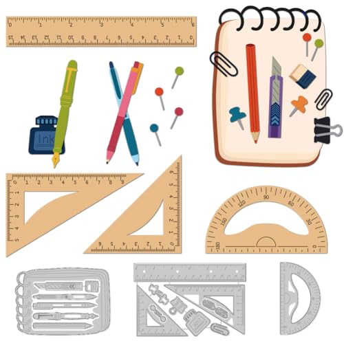 DELORIGIN Schreibwaren Lineal Stifte Stanzformen Kartenherstellung Metall Stanzschablonen Scrapbooking Prägeschablonen Stanzformen Für DIY Papier Basteln Fotoalben Geschenk Grußkarten Dekoration