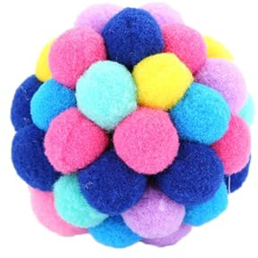 CLISPEED Balles à Grelots pour Chats Jouet de Poursuite avec Grelots Balle Rebondissante Colorée