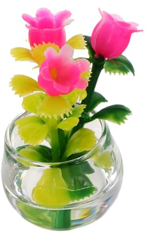 FRCOLOR Miniature Plante Pot Décoration Réaliste et Élégante pour Maison de Poupée Accessoire DIY pour Table et Gâteau Fleur Artificielle Fausse