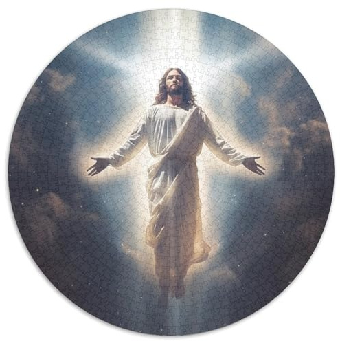 Jesus Rund Puzzles 1000 Teile Fur Erwachsene Und Kinder Gott Geschicklichkeitsspiel Geschenk Fordernd Kleinkinder Groß 1000pcs (67.5x67.5cm)