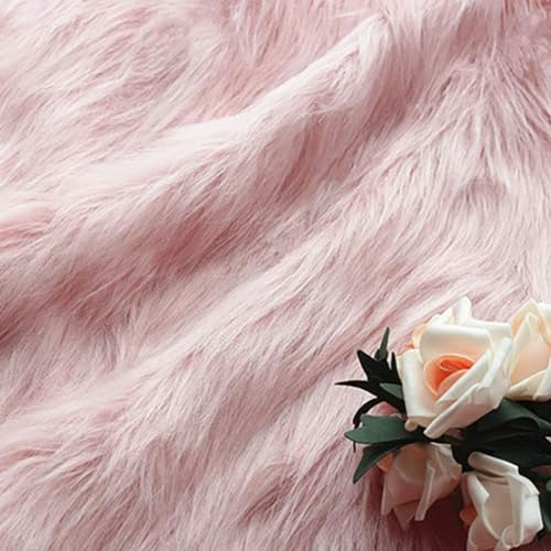 Shaggy-Kunstfellstoff, Kunstpelzstoff Flor Kunstpelz Flauschiger Stoff(Pink)